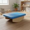 Wooden Vestibular Rocker Curved Base Padded Balance Board Upholstered