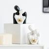 Ceramic Couple Statue 2.8x3.7 Inches Versatile with Heart Design Artistic Accessories Desktop