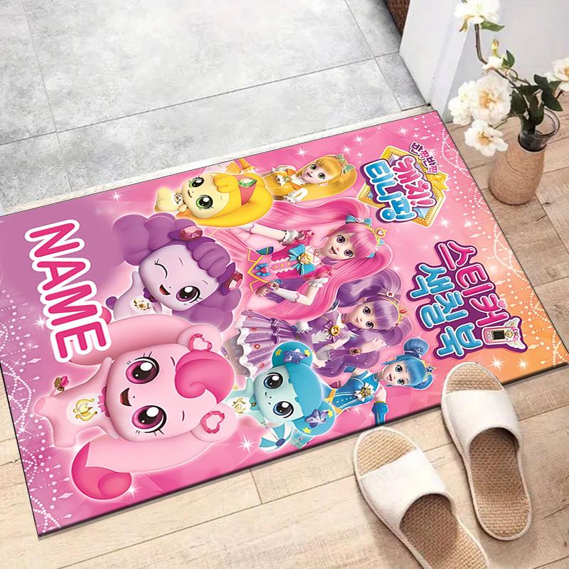 Custom Catch Teenieping Magic Sweethear Mat Personalized Name, Polyester Washable Indoor Entryway Rug, Gift for Christmas, Easter, Thanksgiving Day