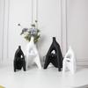 Modern Minimalist Headless Black & White Resin Sculpture for Home or Office Decor