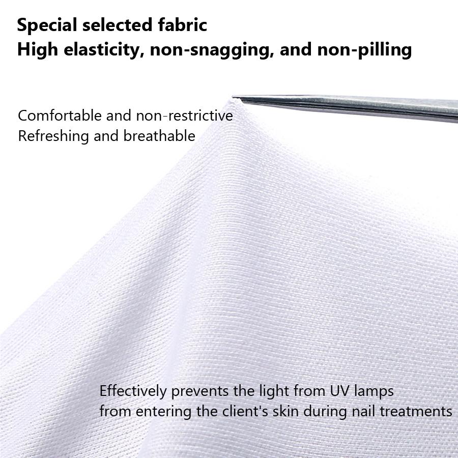 Nail Art UV Protection Gloves for UV LED Lamp Nail Dryer Light Radiation Protection, Nail Art Tool Open-toed White