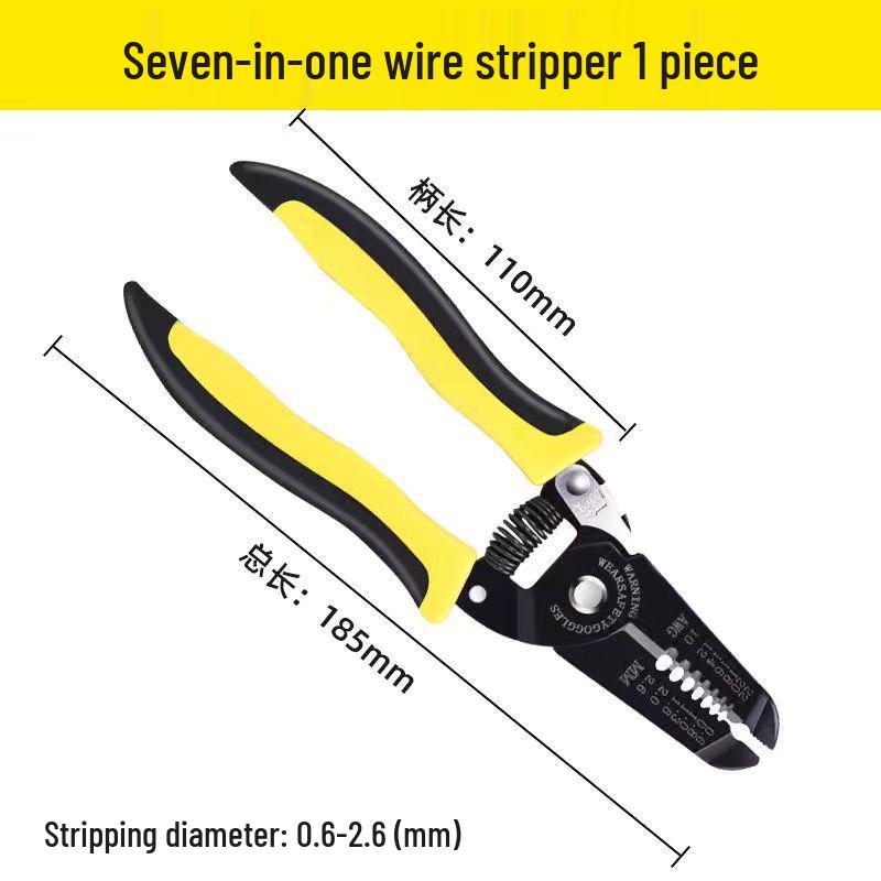 Sedm v jednom Multifunkční elektrikářské kleště: Odizolovací kleště, krimpovací kleště a kleště s jehlovými čelistmi