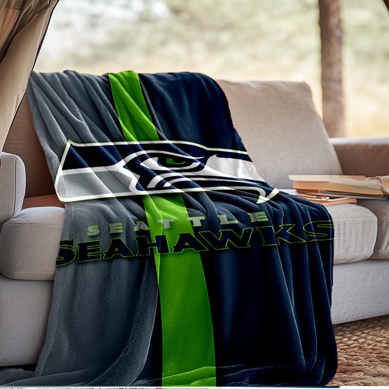 Seattle Seahawks Logo Blanket Outdoor Flannel Blanket for Camping, Hiking, Garden Parties, Picnic Essentials,gift for family and friends