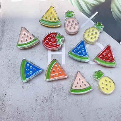 Perline acriliche a forma di ananas, colorate e carine, fatte a mano, per la creazione di gioielli, ciondolo a forma di goccia di olio, 3 pezzi, collana, braccialetto fai da te