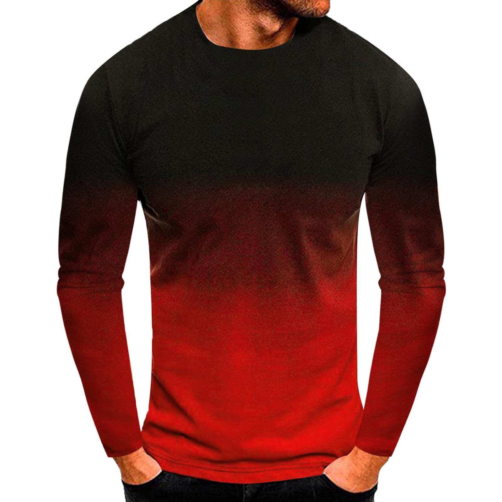 

Mens Fashion Long Sleeve T-Shirt 3D Print Tee S