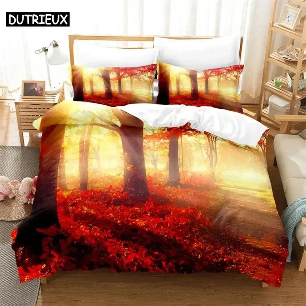 Luxuriös Neu 3D-Druck Dichter Wald Bequemer Bettbezug Kissenbezug Bettwäscheset Kinder Schlafzimmer Dekoration Heimtextil