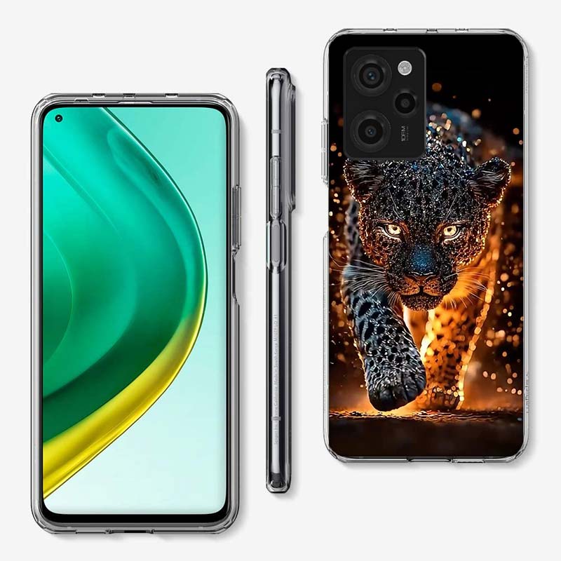 Cheetah and Illusion Diamond Gem Cover Phone Case For Xiaomi Poco M8 M7 M6 M4 M3 X7 X6 X4 Pro F7 Ultra M5S Mi 14 14T 15 15T 12T