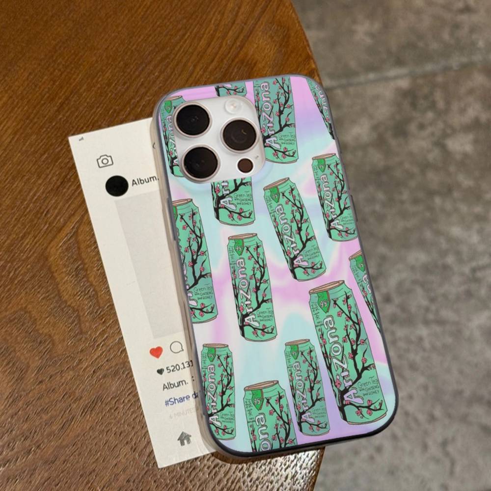 

Fashion Vaporwave AriZona Iced Tea Aesthetic For IPhone 16 15 14 13 12 11 17 Pro Max Plus Wave Corrugated Phone Case Anti Drop For iPhone 16pro max