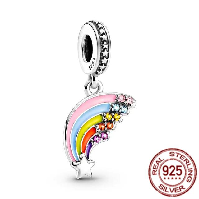 Fit Original Fasion Bracelet Bangle 925 Sterling Silver Balloon Beach &Parrot Dangle Charm Bead Diy Jewelry For Women Gift