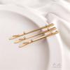 14K Gold-Plated Color-Retaining Wavy Hair Clip with Double Hanging Rings