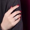 S925 Sterling Silver Ring 1ct Moissanite Ring Women's Ring Hollow Four Claws Classic Crown Wedding Ring Proposal Diamond Ring Gift for Girlfriend