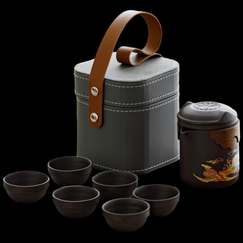 Woding Zisha Color-Changing Portable Travel Tea Set