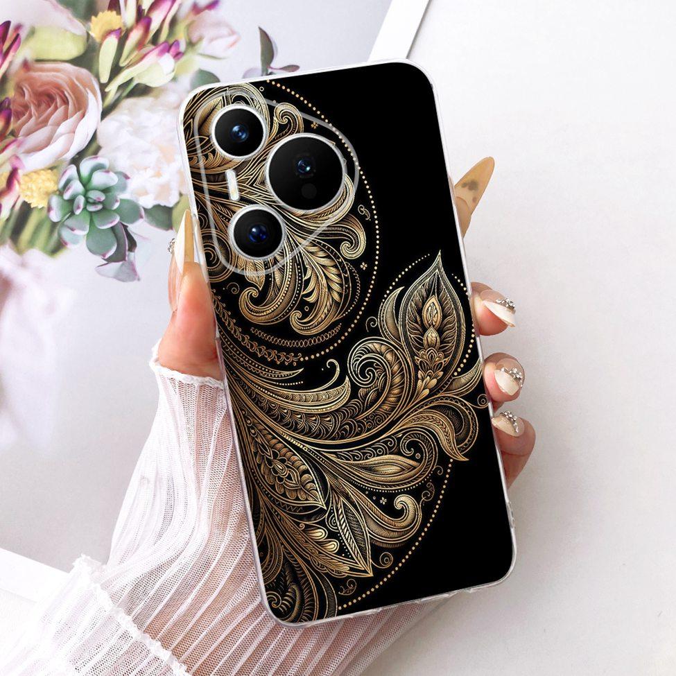 For Huawei Pura 70 Clear Case Aesthetic Luxury Cute Fashion Flowers Funny Painted Casing For Huawei ADY-LX9 ADY-AL00