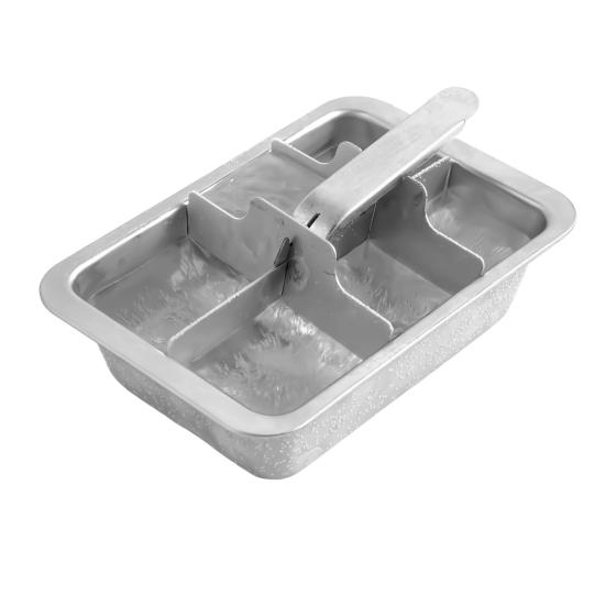 Stainless Steel Ice Cube Tray with Lever Handle Large Cubes Mold Whiskey Cocktail Ice Maker Vintage Inspired Kitchen Bar Essential