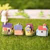 Mini House Micro Landscape Miniature Resin Village House Figurine Tiny Bonsai Terrarium Crafts for Dollhouse Fairy Garden Flowerpots Fish Tank Decor