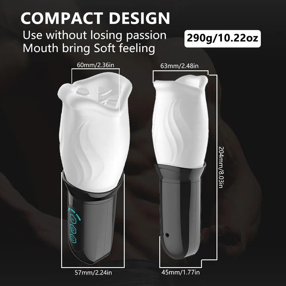 Neuer männlicher 5-Gang-Rotations-10-Modi-Vibrationsmasturbator, echter Blowjob, Eicheltrainer, Penismassage, männlicher Masturbator, Eichelvibrator, männliches Sexspielzeug