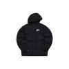 Solid Color Letter Print Loose Fit Hooded Warm Mid-Length Down Jacket Men Outerwear Deep-Black T11M242910F-BK