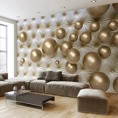 Papier Peint 3d Mode Sphère Métallique Rouleau Souple Peintures Murales Photo Salon Chambre Fond Peintures Murales Décoration Intérieure Fresque