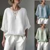 Zomer nieuw effen kleur comfortabel casual ronde hals T-shirt los dames kortemouw top