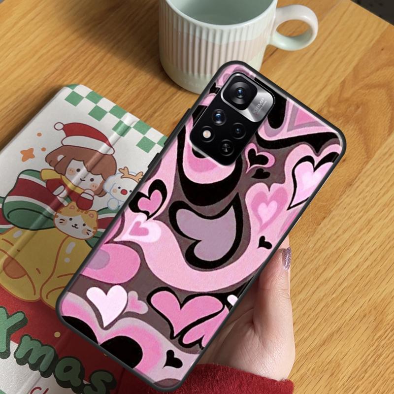 Purple Heart Swirl Aesthetic Case For Xiaomi Redmi Note 14 Pro 13 12 11 10 15 Pro Plus Redmi 15 C 13 10C 12C 14C 13C Cover