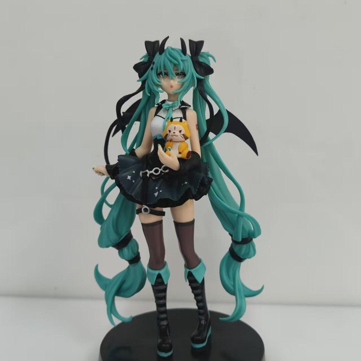 

Latest anime character Hatsune Miku a small devil a raccoon plus a dark ange fit designed for decorations playthings models tabletop ornamen