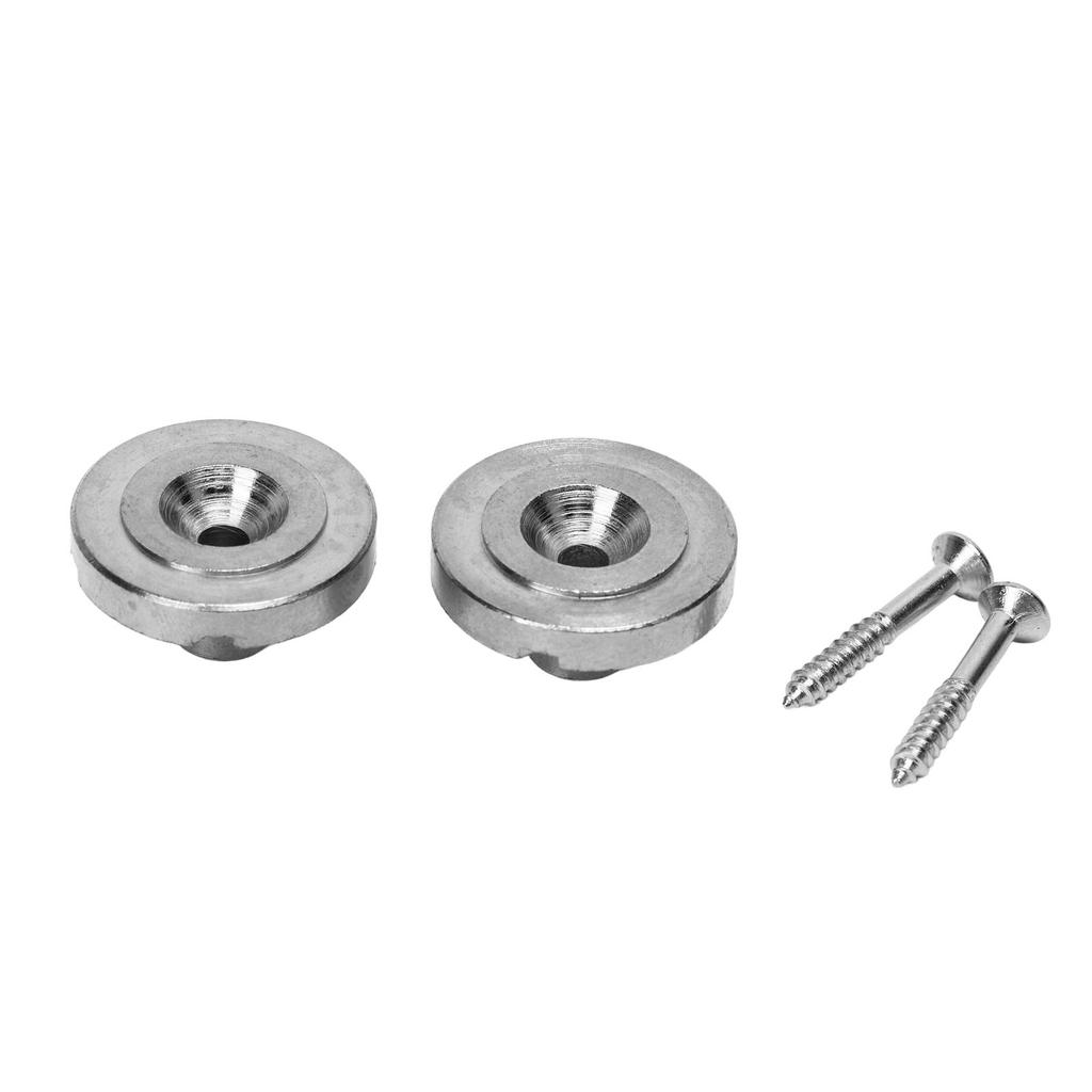 2Pcs Guitar Strap Lock Flat Round Head Metal Button Retainer Straplock Accessory for Bass