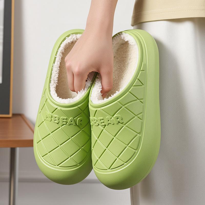Cotton slippers with plush winter indoor warmth autumn cute couple home winter slippers plush