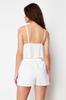 Women's Style Pajama Set Premium White 100% Cotton Tie Detailed Rope Strap Lined Embroidery Woven Pajama Set