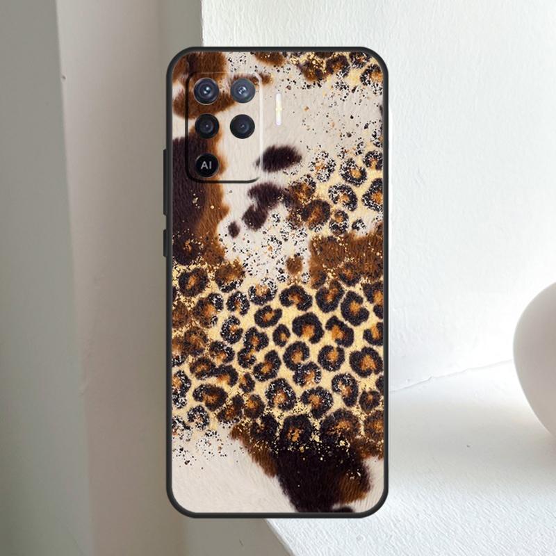 Luxury Leopard For OPPO A80 A60 A40 A5 A6 Pro A15 A17 A57 A16 A76 A96 A18 A38 A58 A78 A98 A54 A74 A94 Case