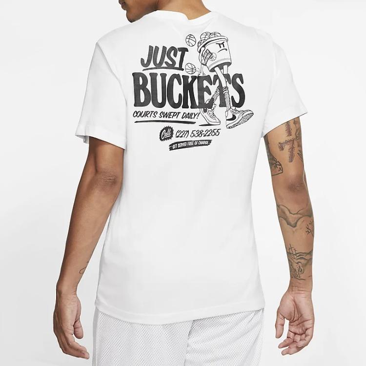 Nike Back Basketball Graffiti Printing Short Sleeve White Men's CD0959-100