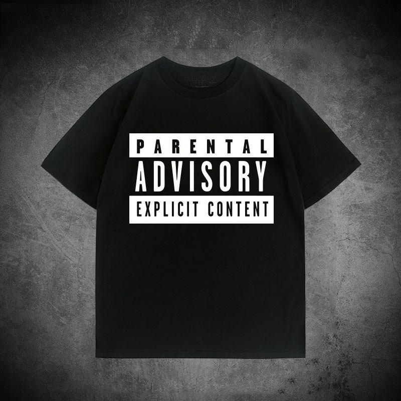 

Рок Рэп RAP Dirty Label Предупреждение родителям Футболка для обоих унисекс Одежда и Женская Из чистого хлопка Летняя футболка 2026 S
