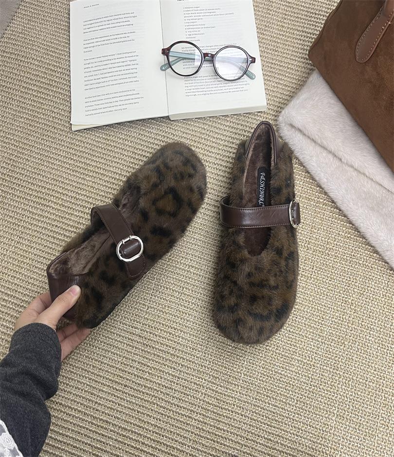 Fashion Lamb Wool Bag Head Mao Mao 2025 Autumn New One-pedal Cotton Slippers Warm Fairy Style Women's Shoes