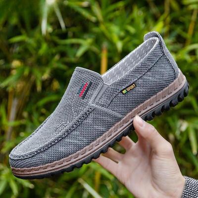 Scarpe di stoffa vecchia Pechino da uomo Primavera Autunno Fondo morbido traspirante Scarpe da padre di mezza età e anziane Scarpe di tela casual antiscivolo