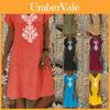 Premium Quality Women's Baggy Loose Short Sleeve V-neck Linen Kaftan Madi Dress For Effortless Beach Style