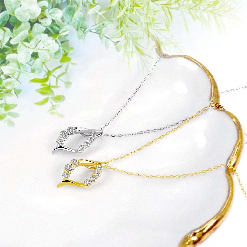 Lala Christie Diamond Drop 18K Gold Women's Necklace, 0.1ct, (lp51-0014-yg)