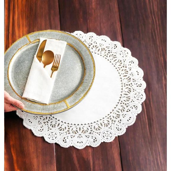 The Baker Celebrations White Round paper Lace Table Doilies 4 5 6 8 10 and 12 inches Assorted Sizes (Variety pack of 120-20 of each)