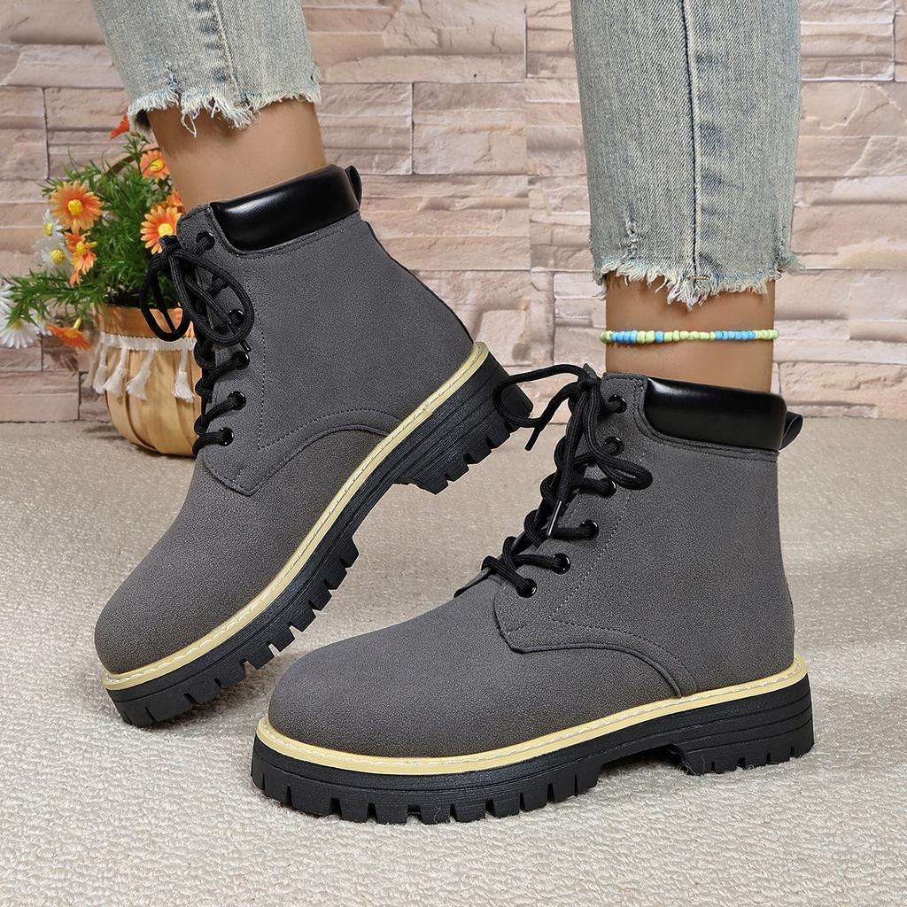 Anti-slip Shoes - New Autumn-winter Style Large Size Boots for Women, Thick Sole, Retro Short Boots