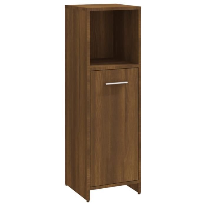 825839 vidaXL Bathroom Cabinet Brown Oak 30x30x95 Cm Engineered Wood