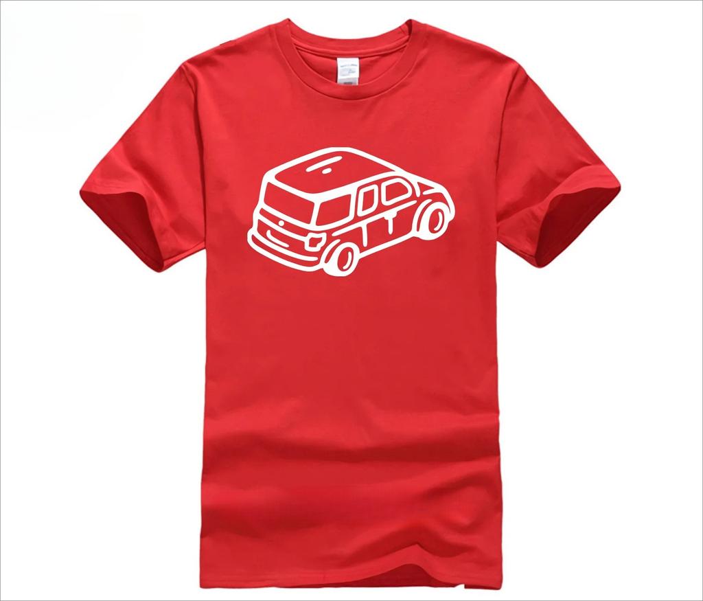 Unisex Casual Cotton Tshirt Cartoon Line Art Print Vibrant Multicolor Fashion Tee