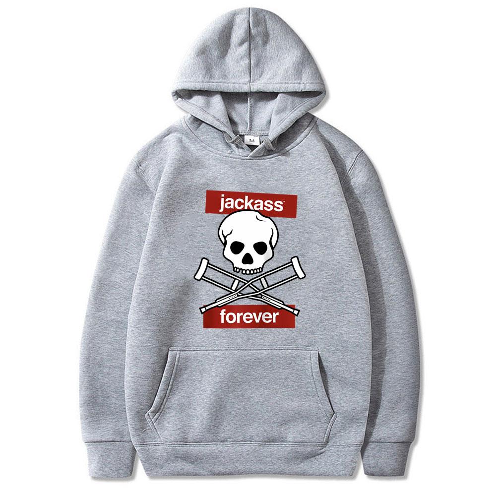 Jackass Forever Schelet Cârje Avertisment Logo Grafic Hanorac Bărbați Femei Casual Bumbac Hanorac Bărbați Hanorace Vintage Oversized