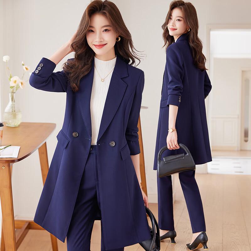 Troy Man Women s Autumn Business Professional Trench Coat & Pants Set S