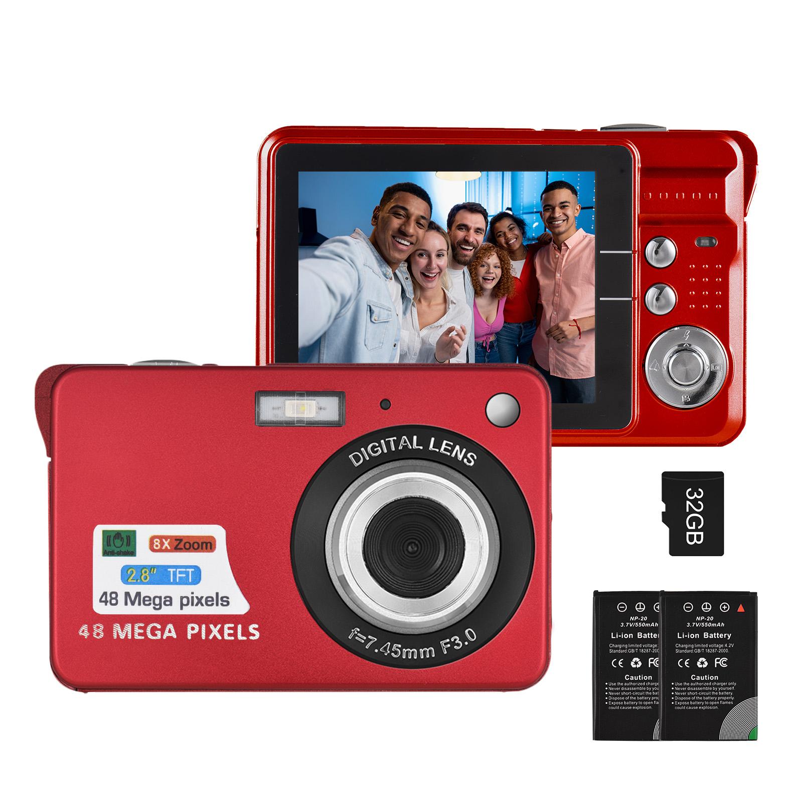 Andoer 4K Digitale Camera Videocamera Camcorder 48MP 2.8 Inch TFT Scherm Autofocus 16X Digitale Zoom With TF Card rood