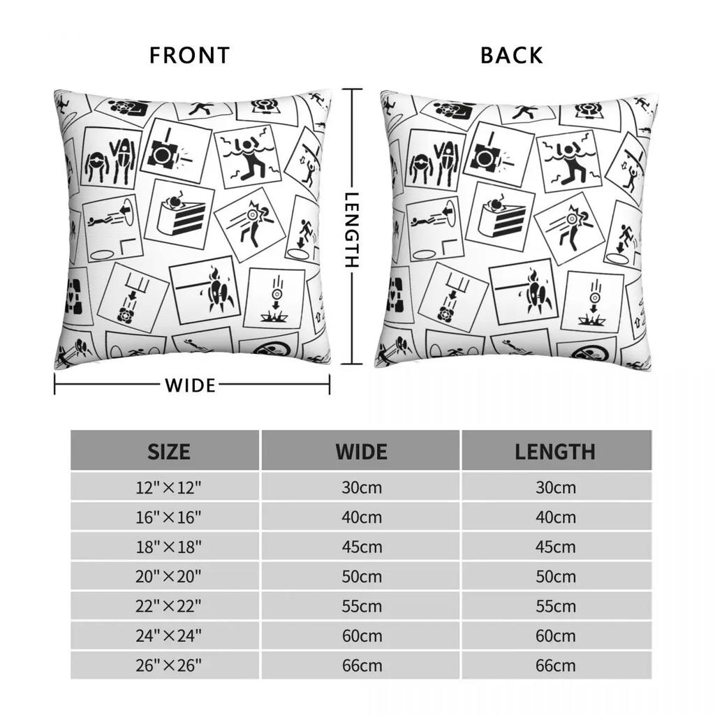 Portal 2 Game Symbols Pillowcase Backpack Cushion For Livingroom DIY Printed Chair Hug Pillowcase Decorative