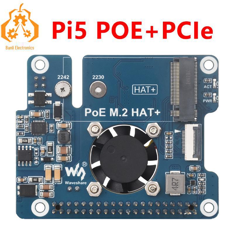

Raspberry Pi 5 POE + PCIe M.2 NVMe SSD 2242/2230 Ethernet Power Supply
