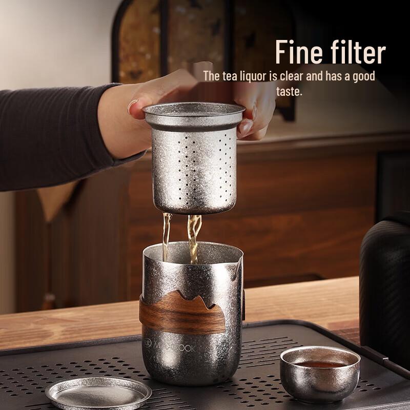 MAXCOOK Pure Titanium Travel Tea Set