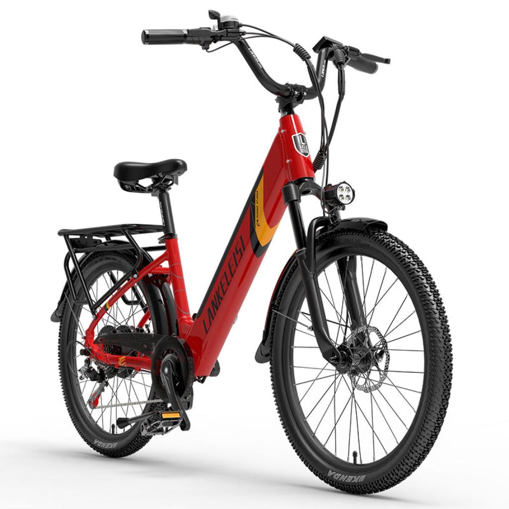 LANKELEISI ES500 Motor de 500W Bateria de 48V14.5AH Bicicleta Elétrica Urbana de Trekking