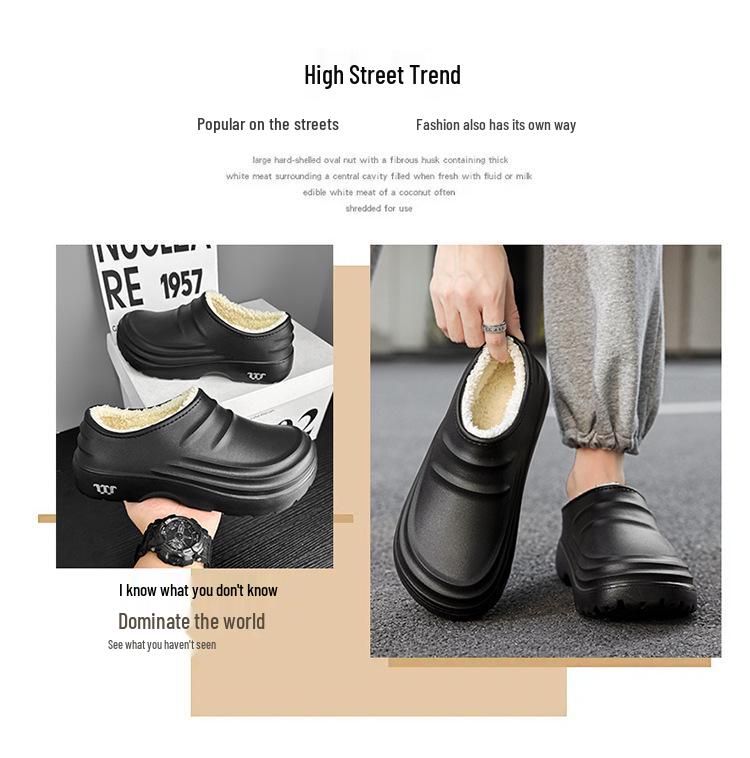 Chef Shoes: Fleece-Lined, Non-Slip, Waterproof Work Shoes for Hotel and Restaurant Staff (Autumn/Winter)