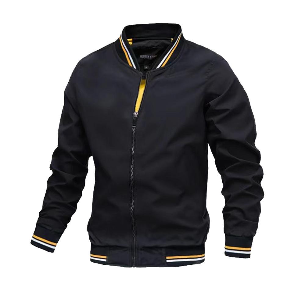 

Men s Trendy Spring & Autumn Casual Jacket - European & American Fashion Thin Outerwear M чорний