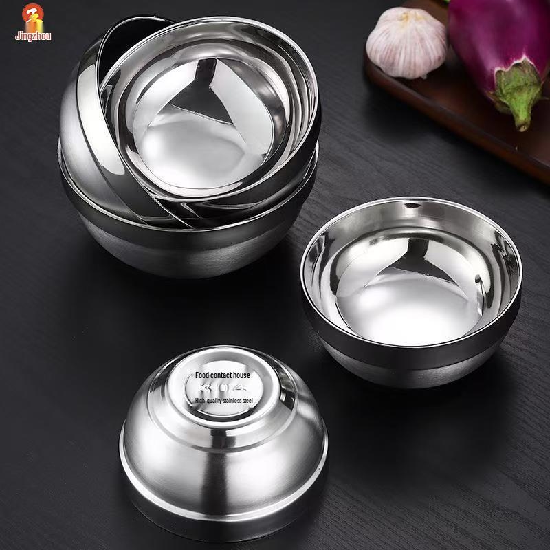 Jingzhou 304 Stainless Steel Double-Layer Anti-Scalding Bowl