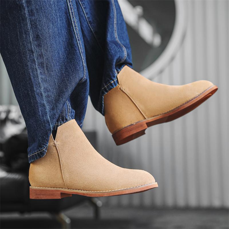 Genuine leather men's boots Classic British Fashion Styles Daily Outdoor Streets Quality adult business office shoes Warm